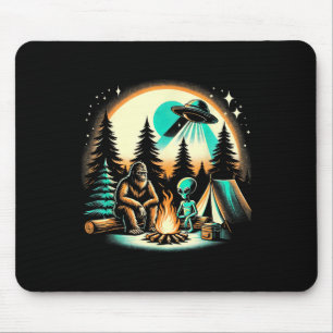 Grappig Bigfoot & Alien Ufo Camping Outdoor Ad Muismat