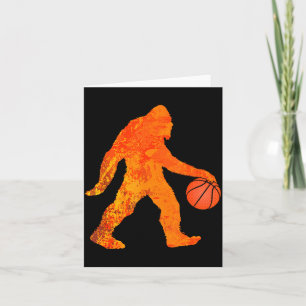Grappig Bigfoot Basketbal T-shirt Voor Jongens Mei Kaart