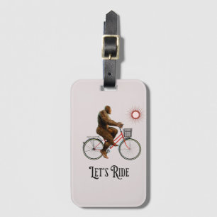 Grappig Bigfoot Fietsavontuur Retro Bagagelabel
