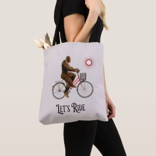 Grappig Bigfoot Fietsavontuur Retro Draagtas