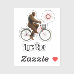 Grappig Bigfoot Fietsavontuur Retro Sticker