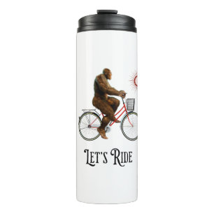 Grappig Bigfoot Fietsavontuur Retro Thermosbeker