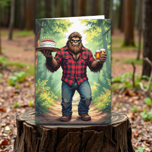 Grappig Bigfoot Happy Birthday Husband Kaart