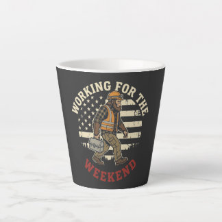 Grappig Bigfoot Labor Day-shirt met vlag van de VS Latte Mok