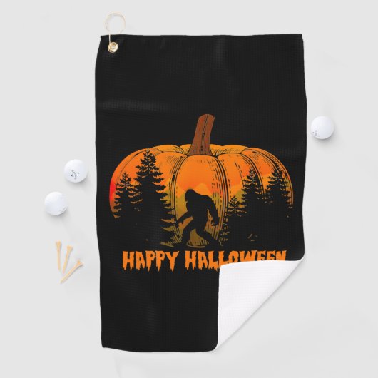 Grappig  Bigfoot pompoen Halloween Trick Golfhanddoek (Insitu)