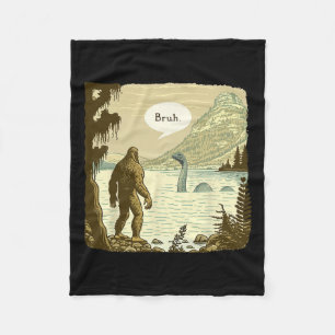 Grappig Bigfoot Sasquatch Loch Ness Monster Introv Fleece Deken