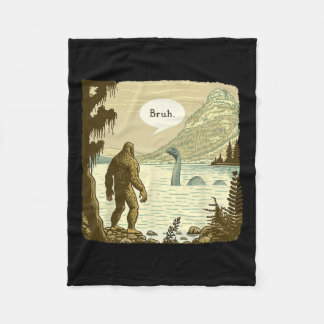 Grappig Bigfoot Sasquatch Loch Ness Monster Introv Fleece Deken