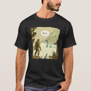 Grappig Bigfoot Sasquatch Loch Ness Monster Introv T-shirt