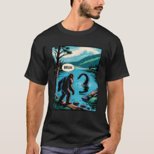 Grappig Bigfoot Sasquatch Loch Ness Monster Introv T-shirt