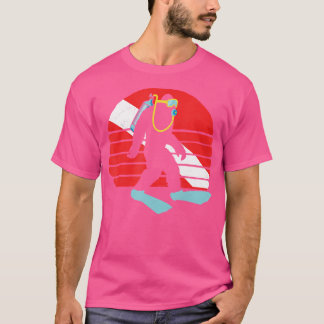 Grappig Bigfoot Scuba Duiken Retro Duikvlag T-shirt