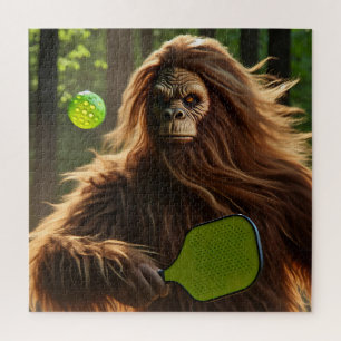 Grappig Bigfoot spelen Pickleball Legpuzzel