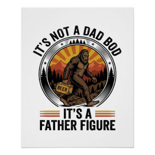 Grappig Bigfoot Vader Figuur Bier Vintage T-Shirt Perfect Poster