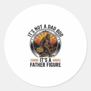 Grappig Bigfoot Vader Figuur Bier Vintage T-Shirt  Ronde Sticker