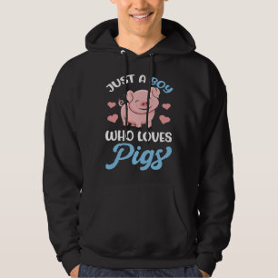 Grappig Biggetje Gewoon Een Jongen Die Van Varkens Hoodie