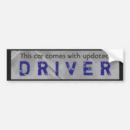 Grappig bijgewerkt stuurprogramma blauw zwart bumpersticker