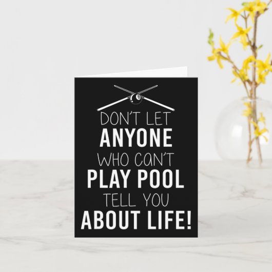 Grappig biljart Gezegde voor sarcastische poolspel Kaart (Gele Bloem)