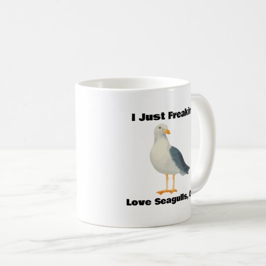Grappig Bird Lover Gift, Schattigee Zeemeeuw Mok v (Voorkant rechts)