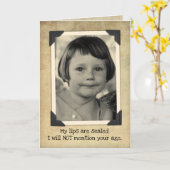 Grappig , Birthday - mijn lippen zijn verzegeld Kaart (Gele Bloem)