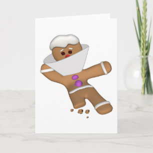 Grappig Bit Himself Gingerbread Man Feestdagen Kaart