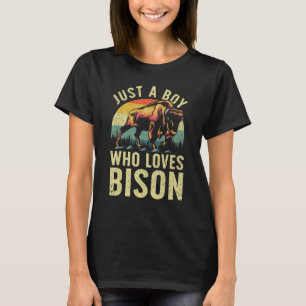 Grappig bizon ontwerp voor jongens Mannen buffel b T-shirt