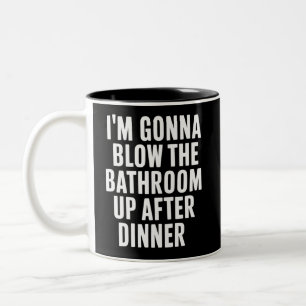 Grappig Blaas De Badkamer Humor Ongepast Tweekleurige Koffiemok