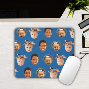Grappig Blauw Custom Dad van 3 Kinder Foto Muismat