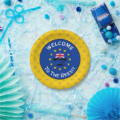 Grappig Blauw Geel Europese Unie Brexit Vector Papieren Bordje (Feest)