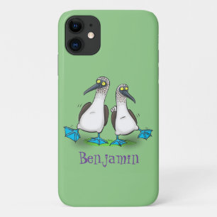 Grappig blauw gefundeerde foto van de cartoon van iPhone 11 hoesje