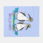 Grappig blauw gefundeerde foto van de cartoon van  fleece deken (Voorkant (Horizontaal))