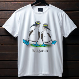 Grappig blauw gefundeerde foto van de cartoon van  t-shirt
