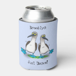 Grappig blauw geworpen borezelvogels dansende cart blikjeskoeler