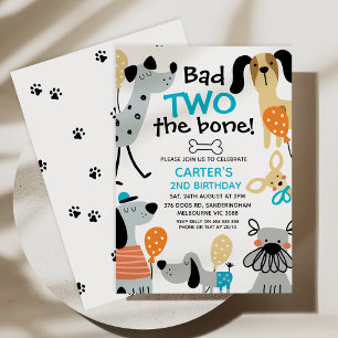 Grappig Blauw Slecht Twee De Bone Honden 2e Verjaa Kaart
