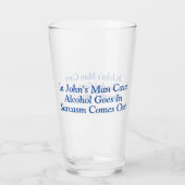 Grappig blauw Tekst Man Grot Sarcasme Ontwerp Glas (Achterkant)