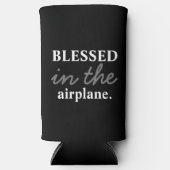 Grappig "Blessed in the Airplane" zwart-wit (Voorkant)