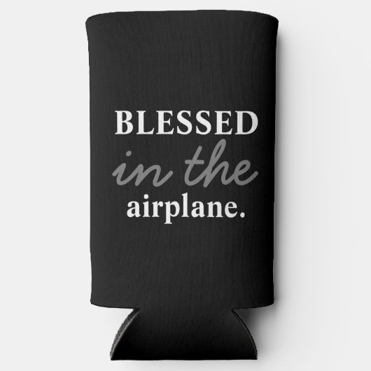 Grappig "Blessed in the Airplane" zwart-wit (Voorkant)