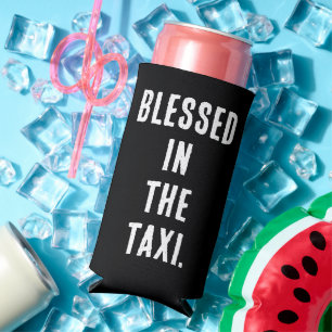 Grappig "Blessed in the Taxi" zwart-wit