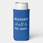Grappig "Blessed Shall Be My Store" Blauw & Wit (Seltzer Achterkant)