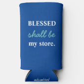 Grappig "Blessed Shall Be My Store" Blauw & Wit (Voorkant)