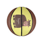 Grappig blij dat ik gras cartoon zie eten basketbal (Verticaal)