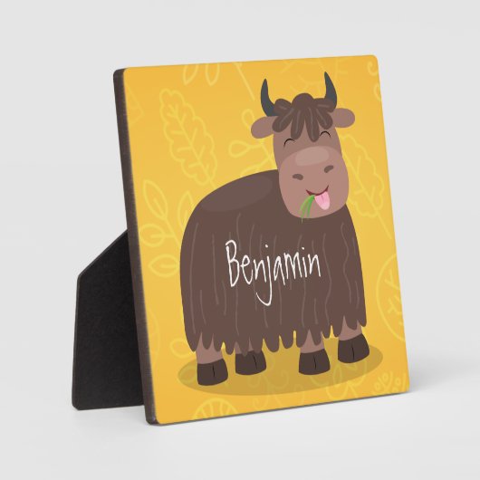 Grappig blij dat ik gras cartoon zie eten fotoplaat (Voorkant)