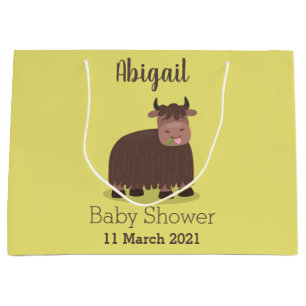 Grappig blij dat ik gras cartoon zie eten groot cadeauzakje