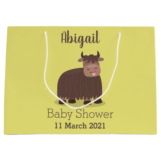 Grappig blij dat ik gras cartoon zie eten groot cadeauzakje (Voorkant)