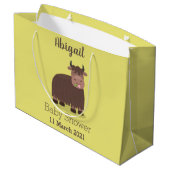 Grappig blij dat ik gras cartoon zie eten groot cadeauzakje (Achterkant Gekanteld)