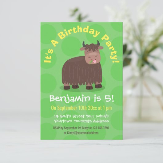 Grappig blij dat ik gras cartoon zie eten kaart (Staand voorkant)