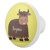 Grappig blij dat ik gras cartoon zie eten keramische knop (Rechts)