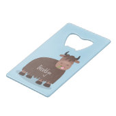 Grappig blij dat ik gras cartoon zie eten kredietkaart flessenopener (Voorkant Gekanteld)