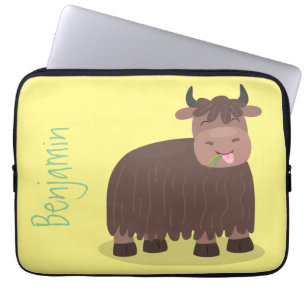 Grappig blij dat ik gras cartoon zie eten laptop sleeve