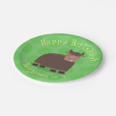 Grappig blij dat ik gras cartoon zie eten papieren bordje (Gekanteld)