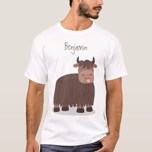 Grappig blij dat ik gras cartoon zie eten t-shirt (Voorkant)