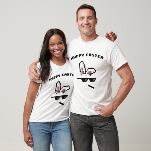 grappig, blij design met 8-bits cache t-shirt (Unisex)